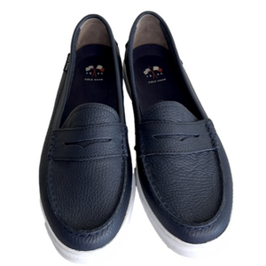 Cole Haan Loafer Leather NWOT Nantucket Shoe Navy Blue Size 9.5 Retail $187